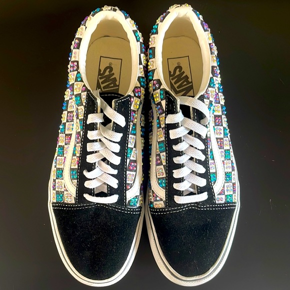 Vans Old Skool Primary Check with Custom Crystals - Picture 9 of 12